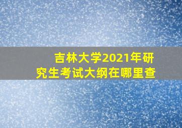 吉林大学2021年研究生考试大纲在哪里查