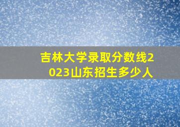 吉林大学录取分数线2023山东招生多少人