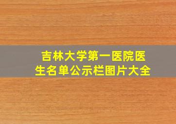 吉林大学第一医院医生名单公示栏图片大全