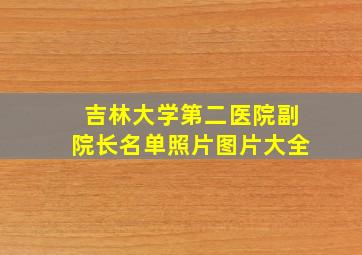 吉林大学第二医院副院长名单照片图片大全