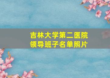 吉林大学第二医院领导班子名单照片