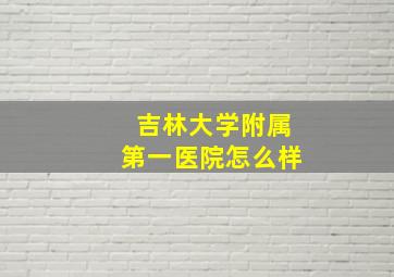 吉林大学附属第一医院怎么样