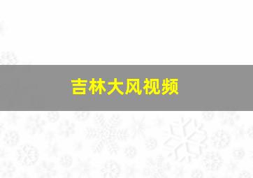 吉林大风视频