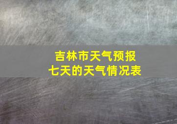 吉林市天气预报七天的天气情况表