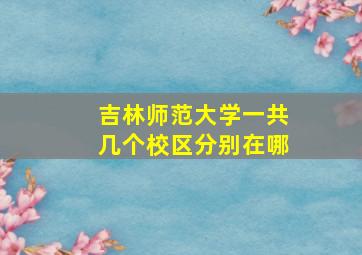 吉林师范大学一共几个校区分别在哪