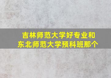 吉林师范大学好专业和东北师范大学预科班那个