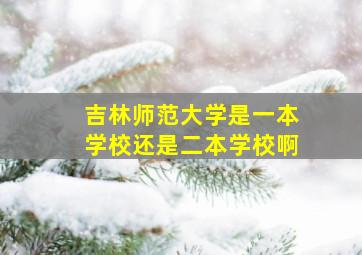 吉林师范大学是一本学校还是二本学校啊