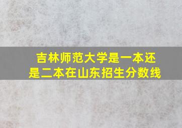 吉林师范大学是一本还是二本在山东招生分数线