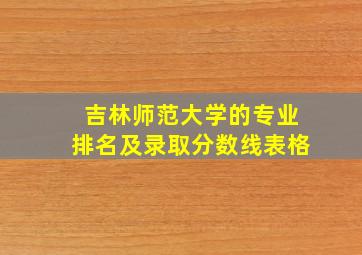 吉林师范大学的专业排名及录取分数线表格