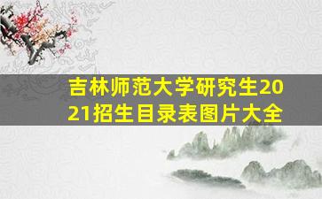 吉林师范大学研究生2021招生目录表图片大全