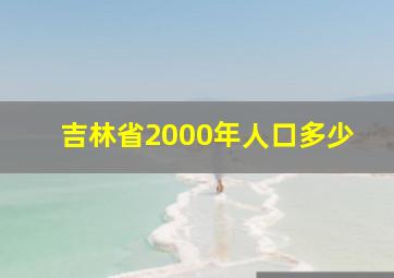 吉林省2000年人口多少