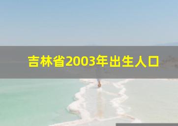 吉林省2003年出生人口