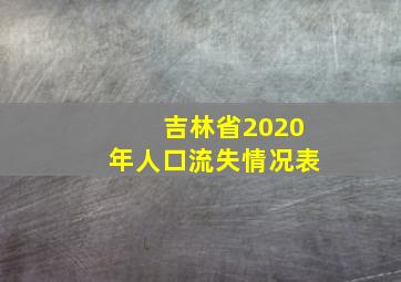 吉林省2020年人口流失情况表