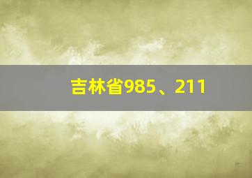 吉林省985、211