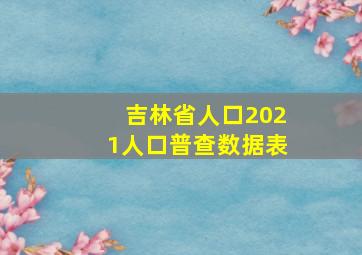 吉林省人口2021人口普查数据表