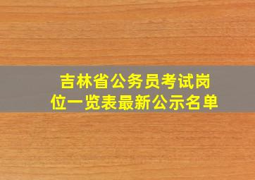 吉林省公务员考试岗位一览表最新公示名单