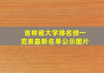 吉林省大学排名榜一览表最新名单公示图片