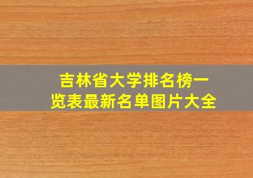 吉林省大学排名榜一览表最新名单图片大全