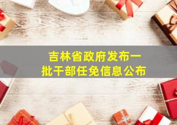 吉林省政府发布一批干部任免信息公布