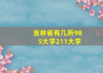 吉林省有几所985大学211大学