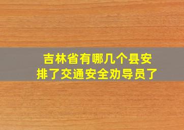 吉林省有哪几个县安排了交通安全劝导员了