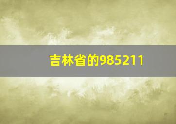 吉林省的985211