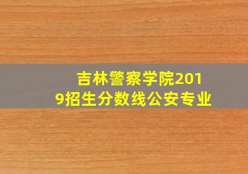 吉林警察学院2019招生分数线公安专业