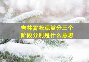 吉林雾凇观赏分三个阶段分别是什么意思