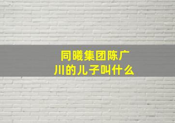 同曦集团陈广川的儿子叫什么