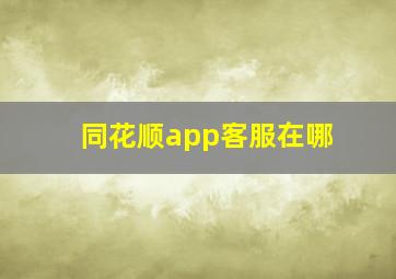 同花顺app客服在哪