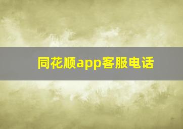 同花顺app客服电话