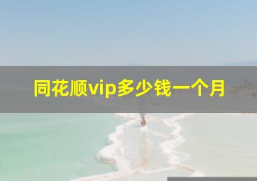 同花顺vip多少钱一个月