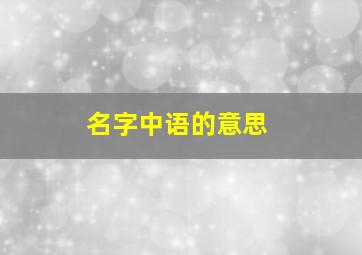 名字中语的意思