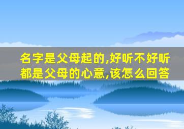 名字是父母起的,好听不好听都是父母的心意,该怎么回答