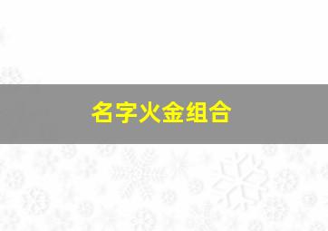 名字火金组合