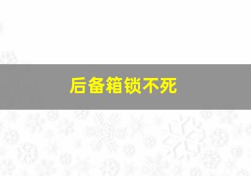 后备箱锁不死