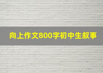 向上作文800字初中生叙事