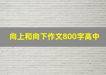 向上和向下作文800字高中