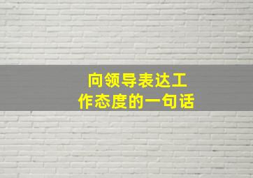 向领导表达工作态度的一句话