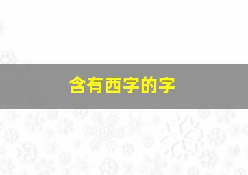 含有西字的字