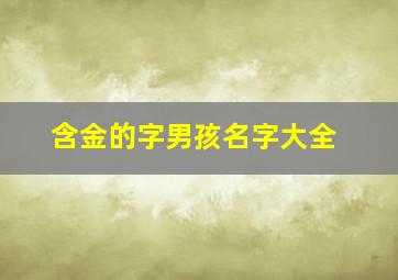 含金的字男孩名字大全