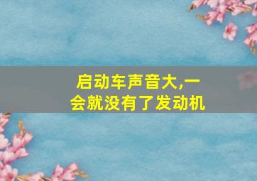 启动车声音大,一会就没有了发动机