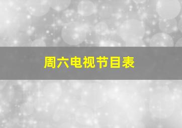 周六电视节目表