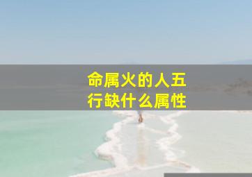 命属火的人五行缺什么属性