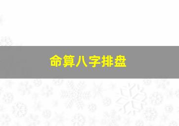 命算八字排盘