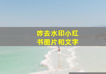 咋去水印小红书图片和文字