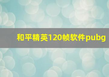 和平精英120帧软件pubg