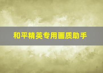 和平精英专用画质助手