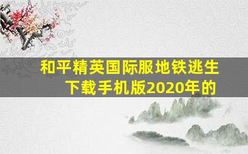 和平精英国际服地铁逃生下载手机版2020年的