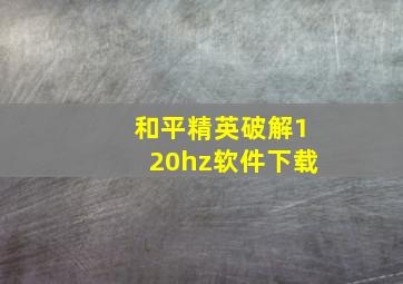 和平精英破解120hz软件下载